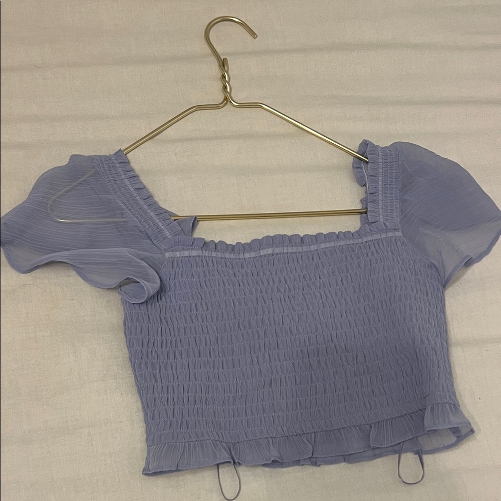 Bar III Lavender Smocked Blouse